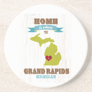 Posavasos De Arenisca mapa de Grand Rapids, Michigan - casero es donde