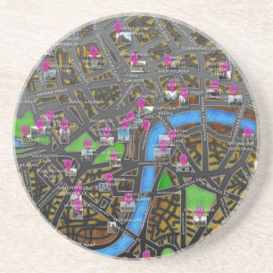 Posavasos De Arenisca Mapa de la carretera de Londres