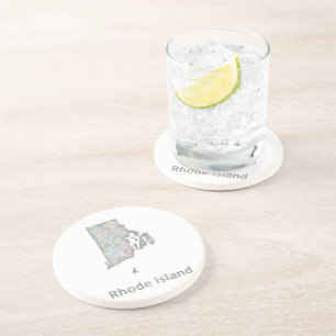 Posavasos De Arenisca Mapa de Rhode Island