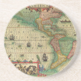 Posavasos De Arenisca Mapa del Antiguo Mundo de las Américas, 1606