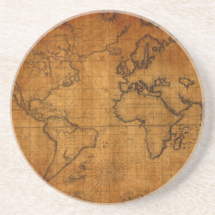 Posavasos De Arenisca Mapa del mundo antiguo