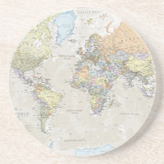 Posavasos De Arenisca Mapa del mundo clásico (Frente)