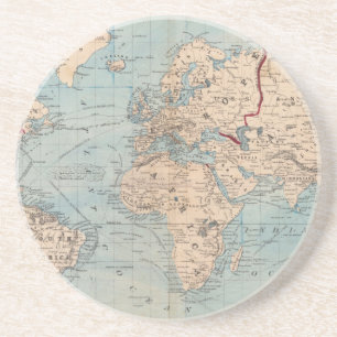 Posavasos De Arenisca Mapa del mundo sobre la proyección de Mercator