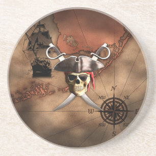 Posavasos De Arenisca Mapa del pirata