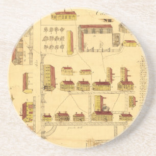 POSAVASOS DE ARENISCA MAPA DEL PUEBLO DE LA COCTELERA, 1849