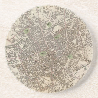 Posavasos De Arenisca Mapa del vintage de Birmingham Inglaterra (1839)