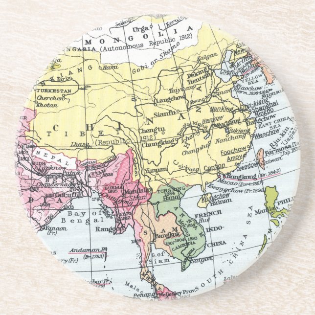 POSAVASOS DE ARENISCA MAPA: EUROPA EN ASIA (Frente)