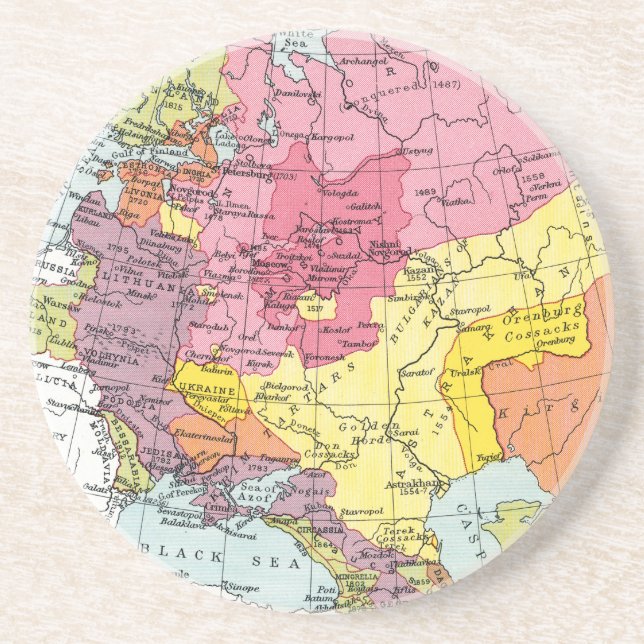 POSAVASOS DE ARENISCA MAPA: EXTENSIÓN DE RUSIA (Frente)