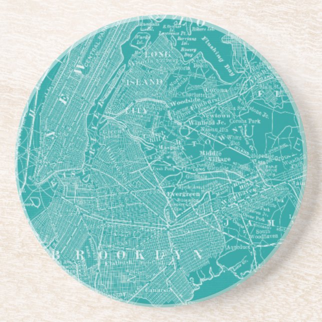 Posavasos De Arenisca Mapa gráfico de Nueva York (Frente)