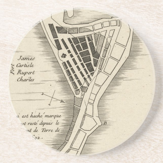 POSAVASOS DE ARENISCA MAPA: JAMAICA, 1755 (Frente)
