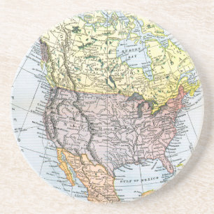 POSAVASOS DE ARENISCA MAPA: NORTEAMÉRICA, 1890