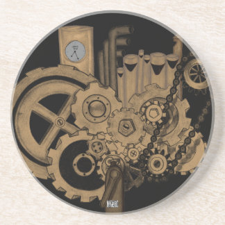 Posavasos De Arenisca Maquinaria Steampunk (Brassy)