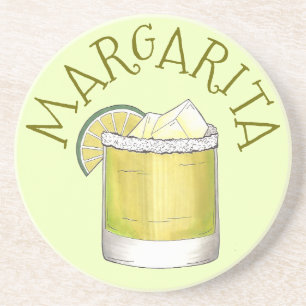 Posavasos De Arenisca Margarita Tequila Cocktail Mezcla Bebida Lime Gree