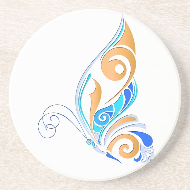 Posavasos De Arenisca Mariposa abstracta (Frente)