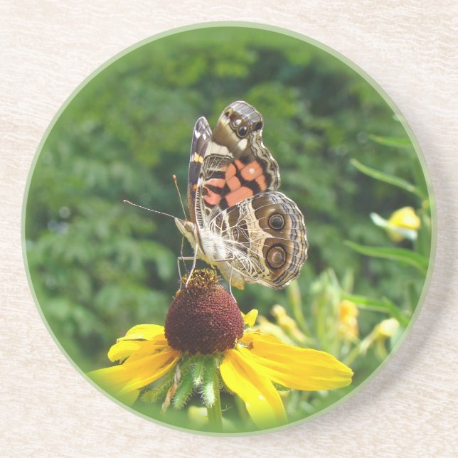 Posavasos De Arenisca Mariposa Americana - Vanessa virginiensis (Frente)