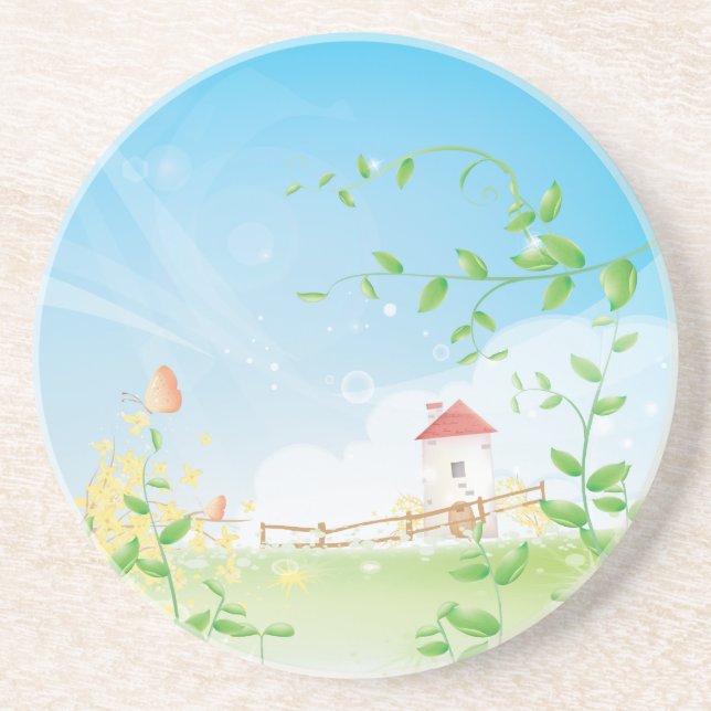 Posavasos De Arenisca Mariposa de campo (Frente)