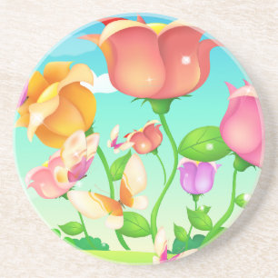 Posavasos De Arenisca Mariposa de Tulip Garden