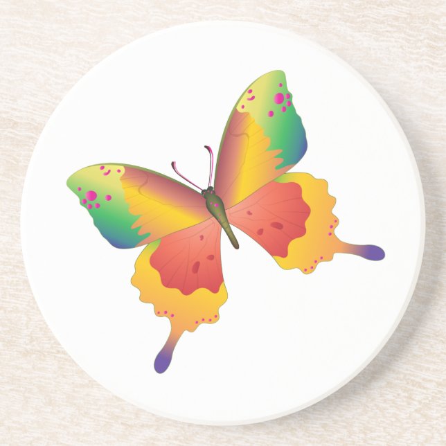 Posavasos De Arenisca Mariposa pintada (Frente)