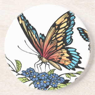 Posavasos De Arenisca Mariposa y mariposas a todo color por el Al Río