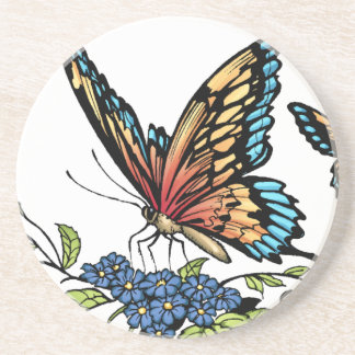 Posavasos De Arenisca Mariposa y mariposas a todo color por el Al Río
