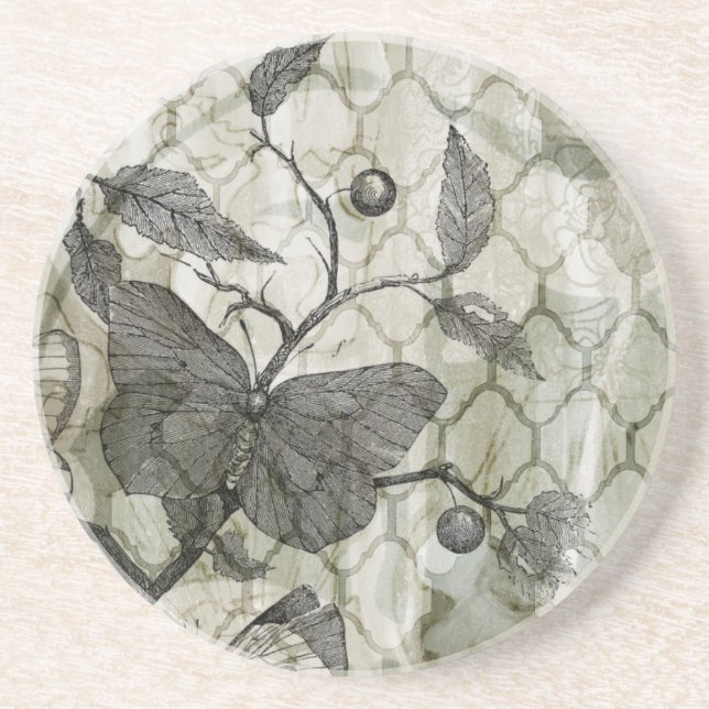 Posavasos De Arenisca Mariposas árabes (Frente)