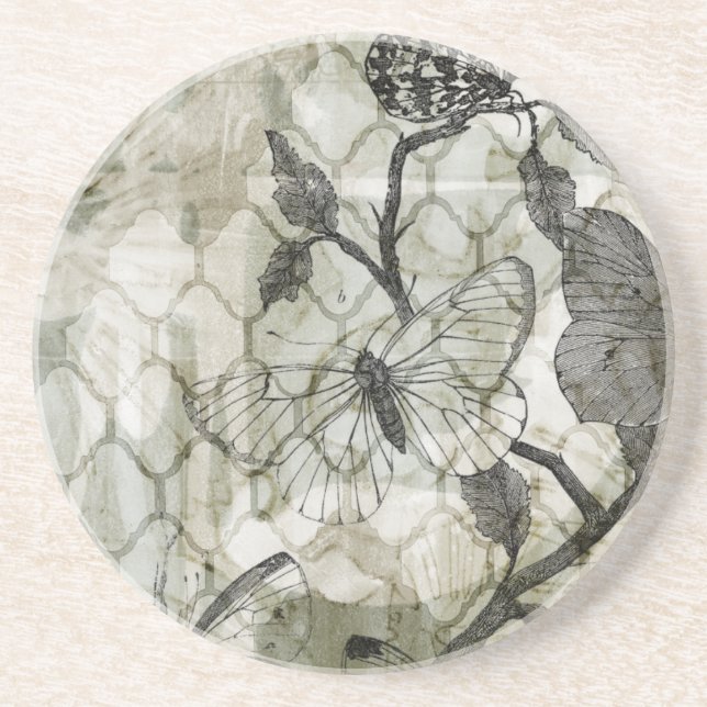 Posavasos De Arenisca Mariposas árabes II (Frente)