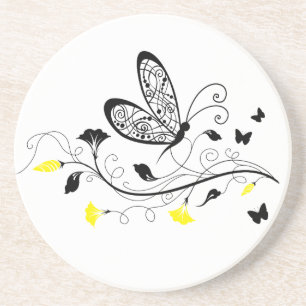 Posavasos De Arenisca Mariposas Black Lace 3