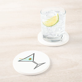 Posavasos De Arenisca Martini retro y olivo verde con Pimento