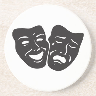 Posavasos De Arenisca Máscaras de teatro de tragedia cómica