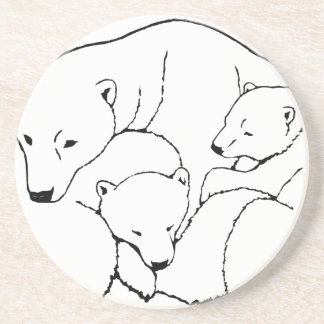 Posavasos De Arenisca Máster de arte de ositos polares de espuma de oso