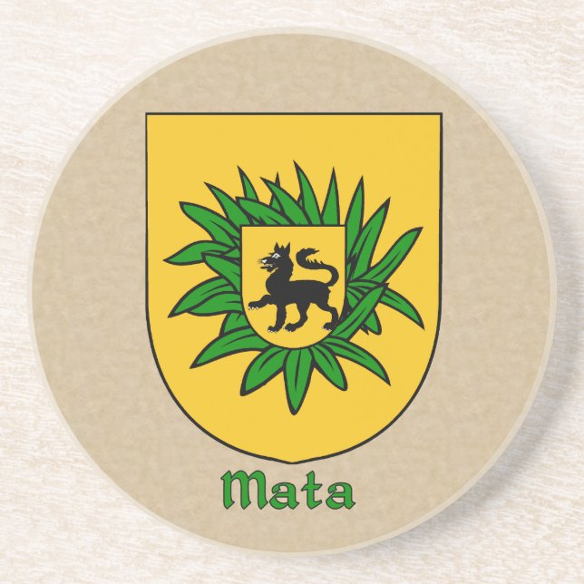 Posavasos De Arenisca Mata Heraldic Shield (Frente)