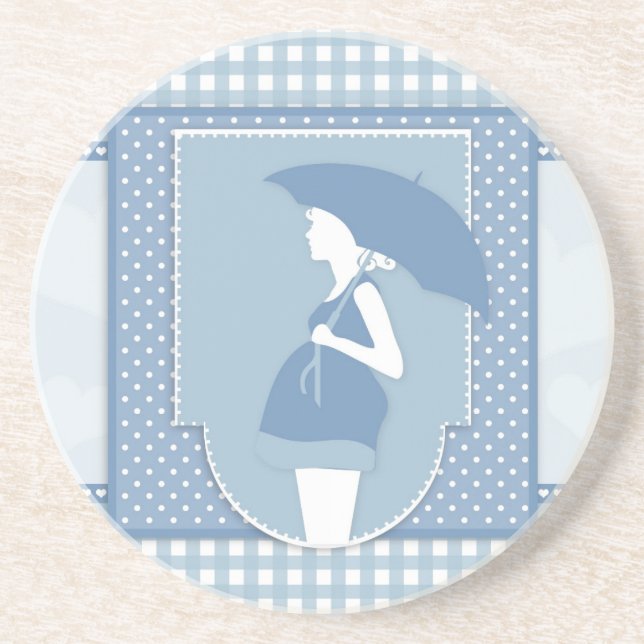 Posavasos De Arenisca maternidad azul (Frente)