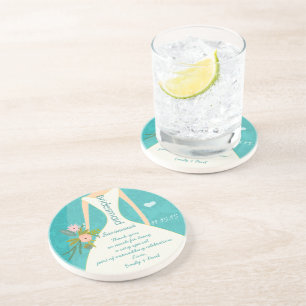 Posavasos De Arenisca Matrimonio de Damasco de Chartreuse Turquesa Moder