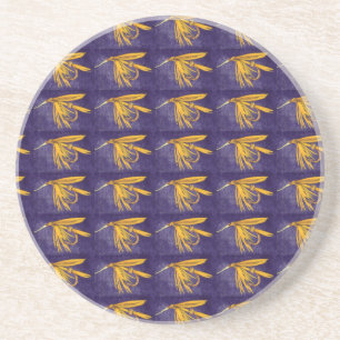 Posavasos De Arenisca "Mayo Amarillo Grande" Motivo De Vuelo Humedal Pas