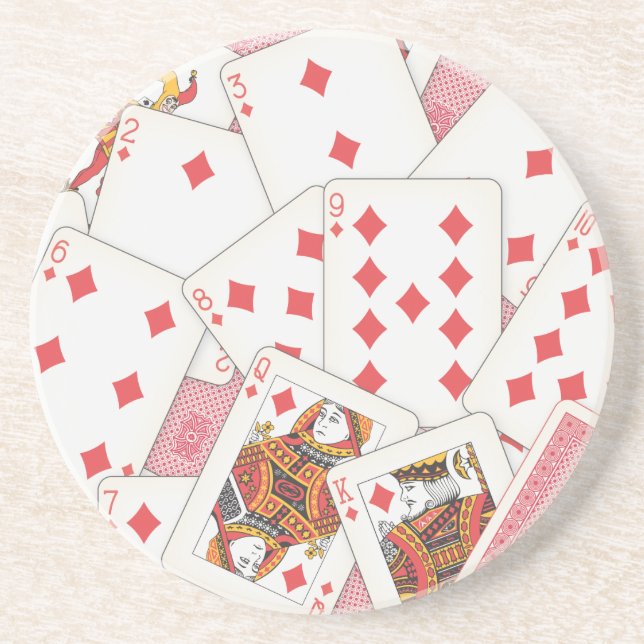 Posavasos De Arenisca Mazo de Cartas (Frente)