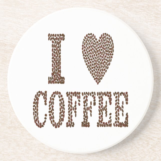 Posavasos De Arenisca Me encanta el café (Frente)