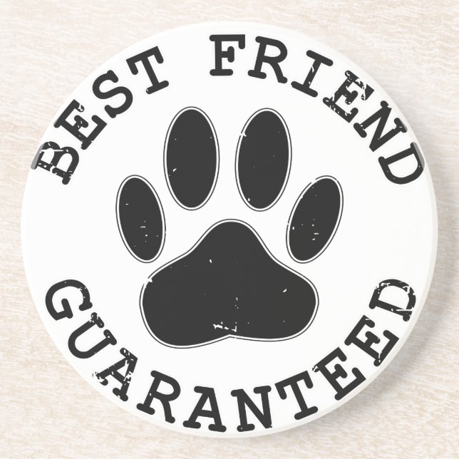 Posavasos De Arenisca Mejor Amigo Garantizado De Dog Paw (Frente)