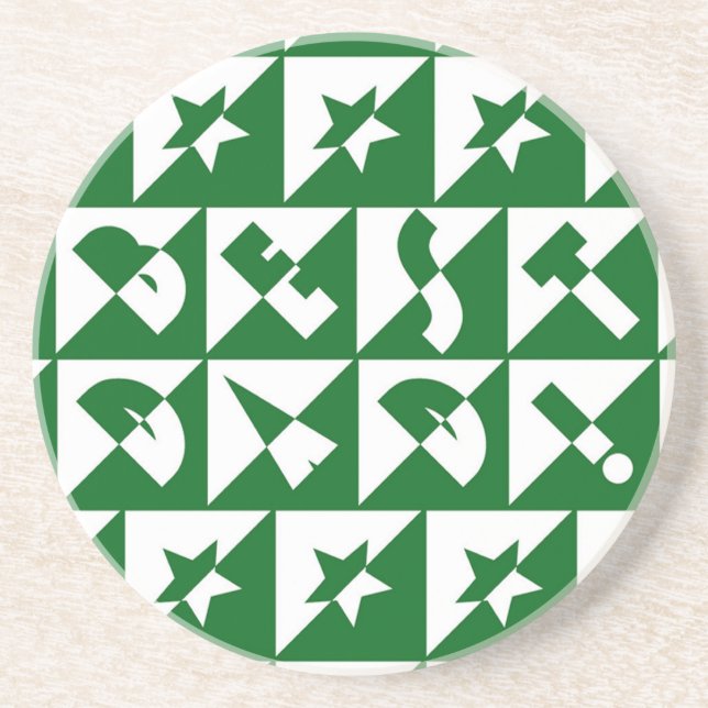 Posavasos De Arenisca Mejor texto salvaje de papá en montaña rusa verde (Frente)