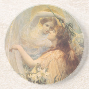Posavasos De Arenisca Mensaje del Ángel de George Swinstead, Arte Antigu