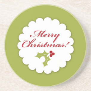 Posavasos De Arenisca Merry Christmas Coaster