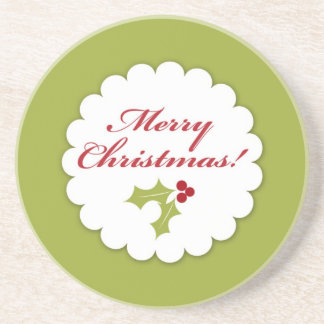 Posavasos De Arenisca Merry Christmas Coaster