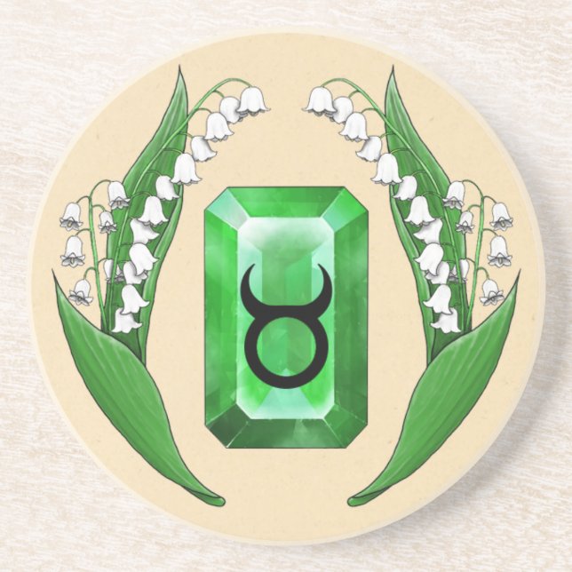 Posavasos De Arenisca Mes de nacimiento Mayo Taurus (Frente)
