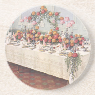 Posavasos De Arenisca Mesa de Banquetes de Bodas Vintage