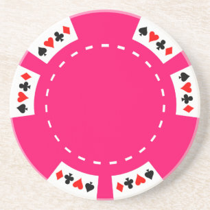 Posavasos De Arenisca Microprocesador rosado del póker y de juego