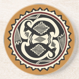 Posavasos De Arenisca Mimbres Espíritus Tribales