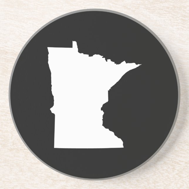 Posavasos De Arenisca Minnesota en blanco y negro (Frente)
