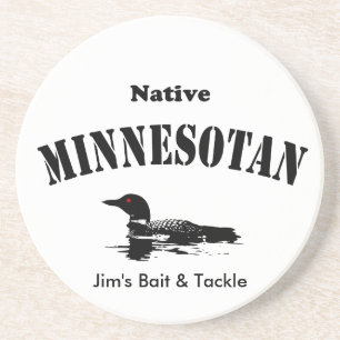 Posavasos De Arenisca Minnesotan nativo - Mensaje de Personalizado