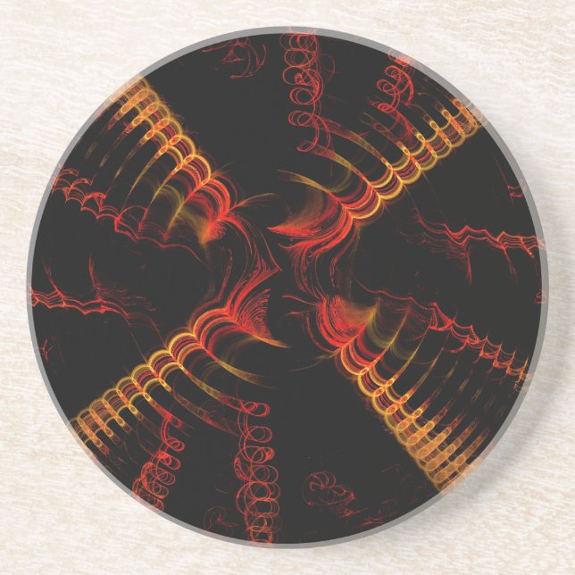 Posavasos De Arenisca Misc Series-18— Naranja Yellow Coaster 1 de (Frente)