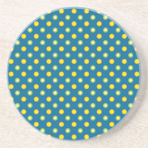 Posavasos De Arenisca Moda Polka Verde Amarillo Doce Sandstone Coaster