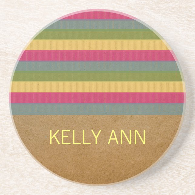 Posavasos De Arenisca Moda Tiras Texturadas (Frente)